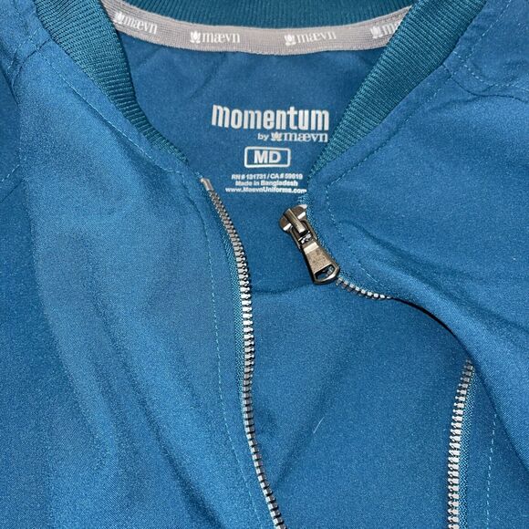 Teal Momentum By Maevn Scrub Jacket Size M - Picture 3 of 11